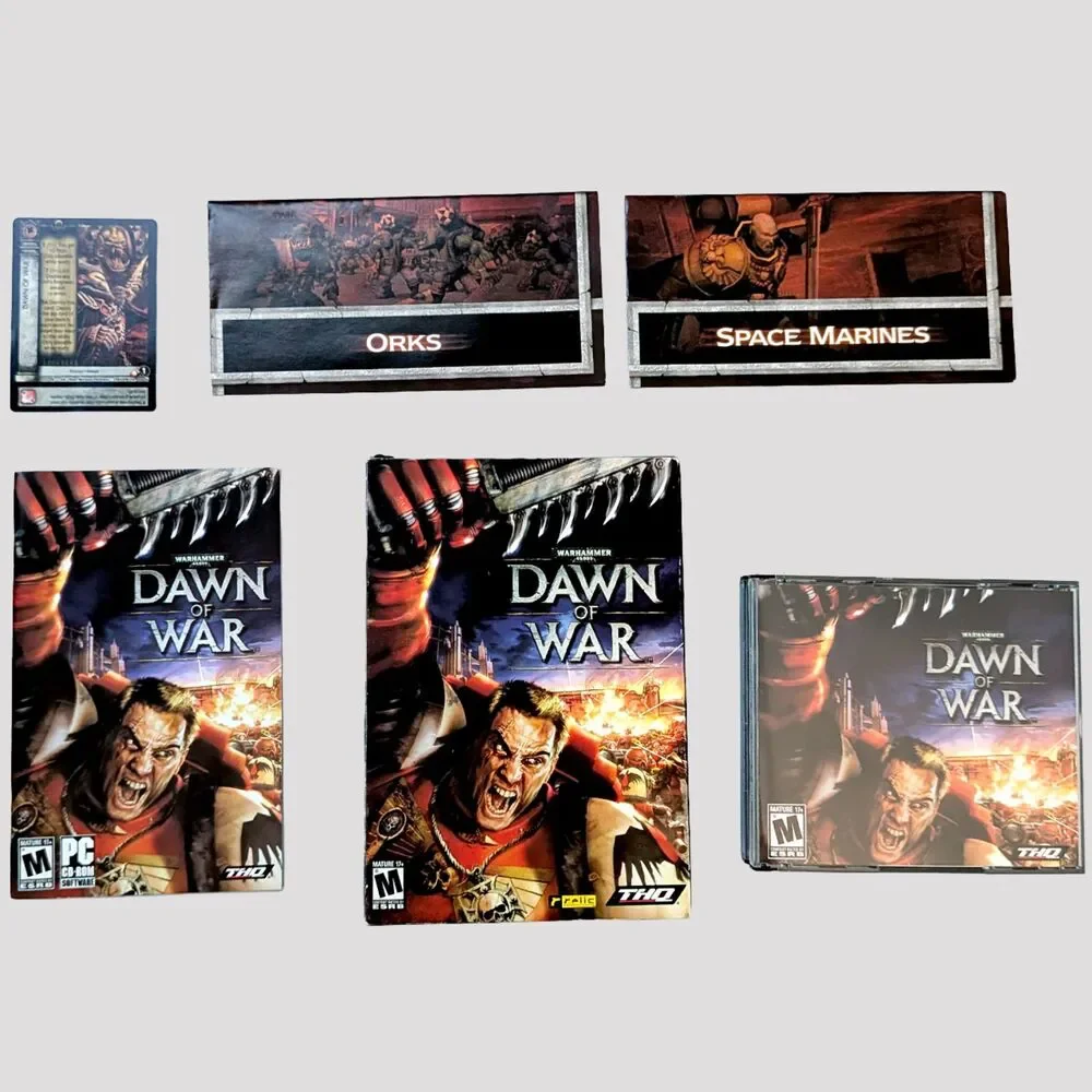 Warhammer 40K Dawn of War 1 & 2 PC Video Game Box Lot Strategy Set Collectible